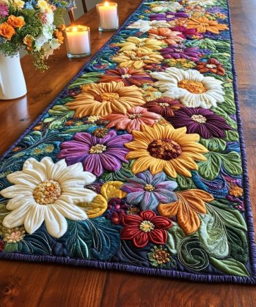 Petal Parade Quilted Table Runner