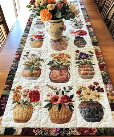 Petal Paradise Quilted Table Runner