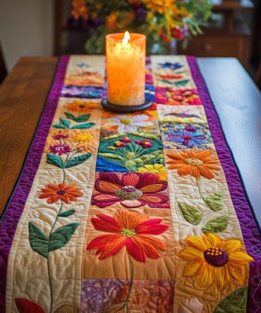 Petal Perfection Quilted Table Runner