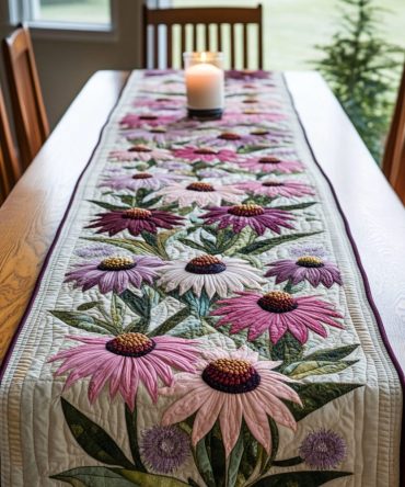 Petal Power Quilted Table Runner