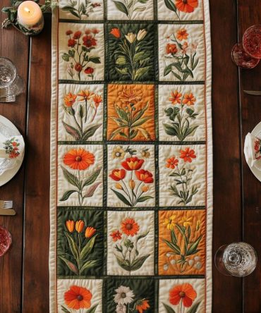 Petal Trail Quilted Table Runner