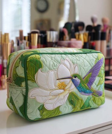 Petal Whisper Quilted Makeup Bag