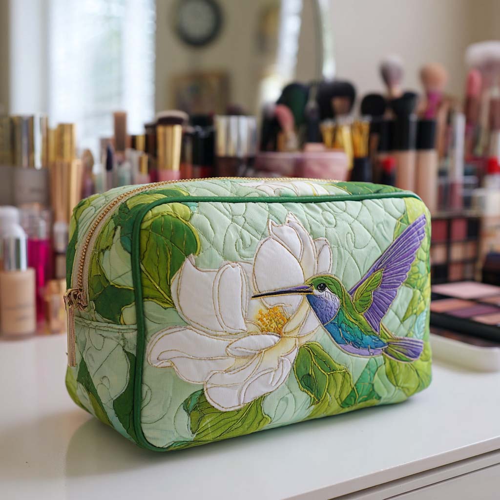 Petal Whisper Quilted Makeup Bag