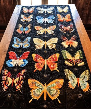 Petal Wings Quilted Table Runner