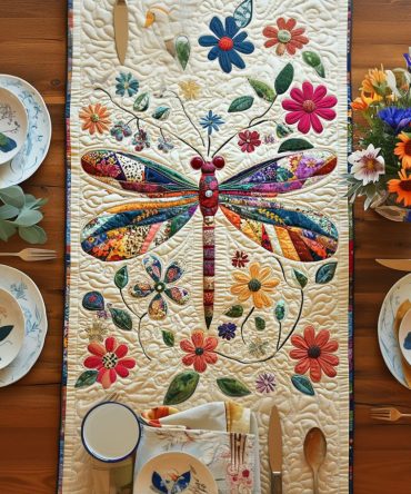 Petal Wings Quilted Table Runner
