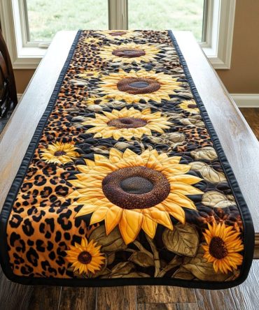 Petals Of Gold Quilted Table Runner