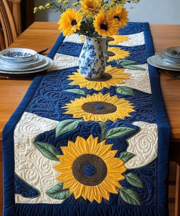 Petalscape Quilted Table Runner