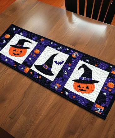 Phantom Pumpkins Quilted Table Runner