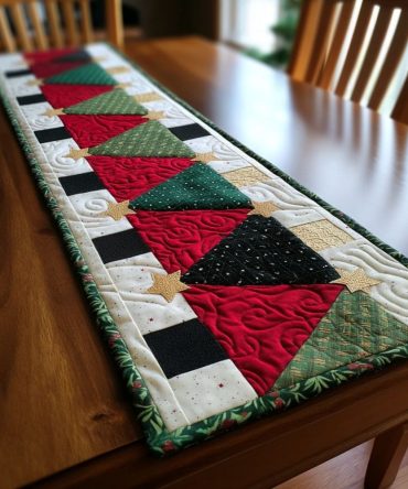Pine Tapestry Quilted Table Runner