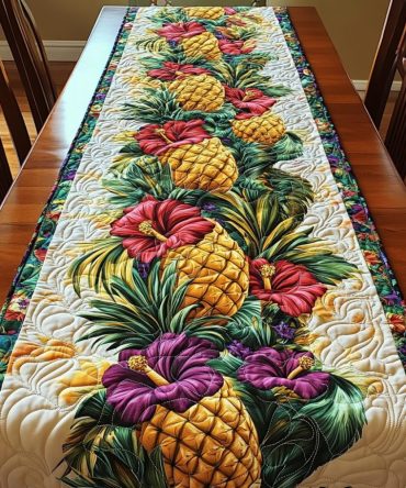 Pineapple Paradise Quilted Table Runner