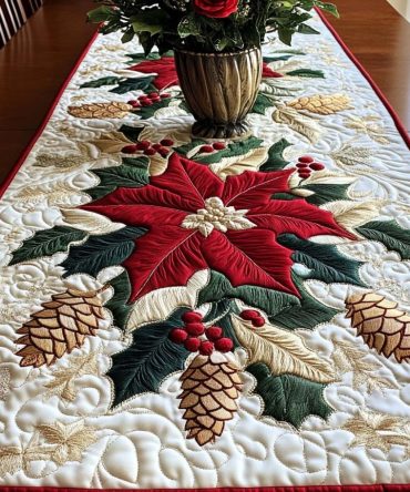 Pinecone Bliss Quilted Table Runner