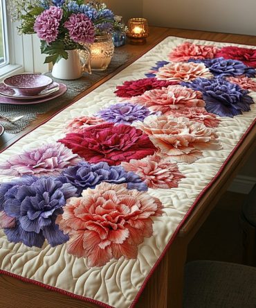 Pink Grace Quilted Table Runner