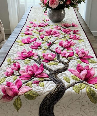 Pink Serenity Quilted Table Runner