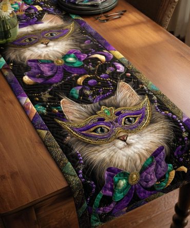 Playful Cat Quilted Table Runner