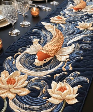 Pond Serenity Quilted Table Runner