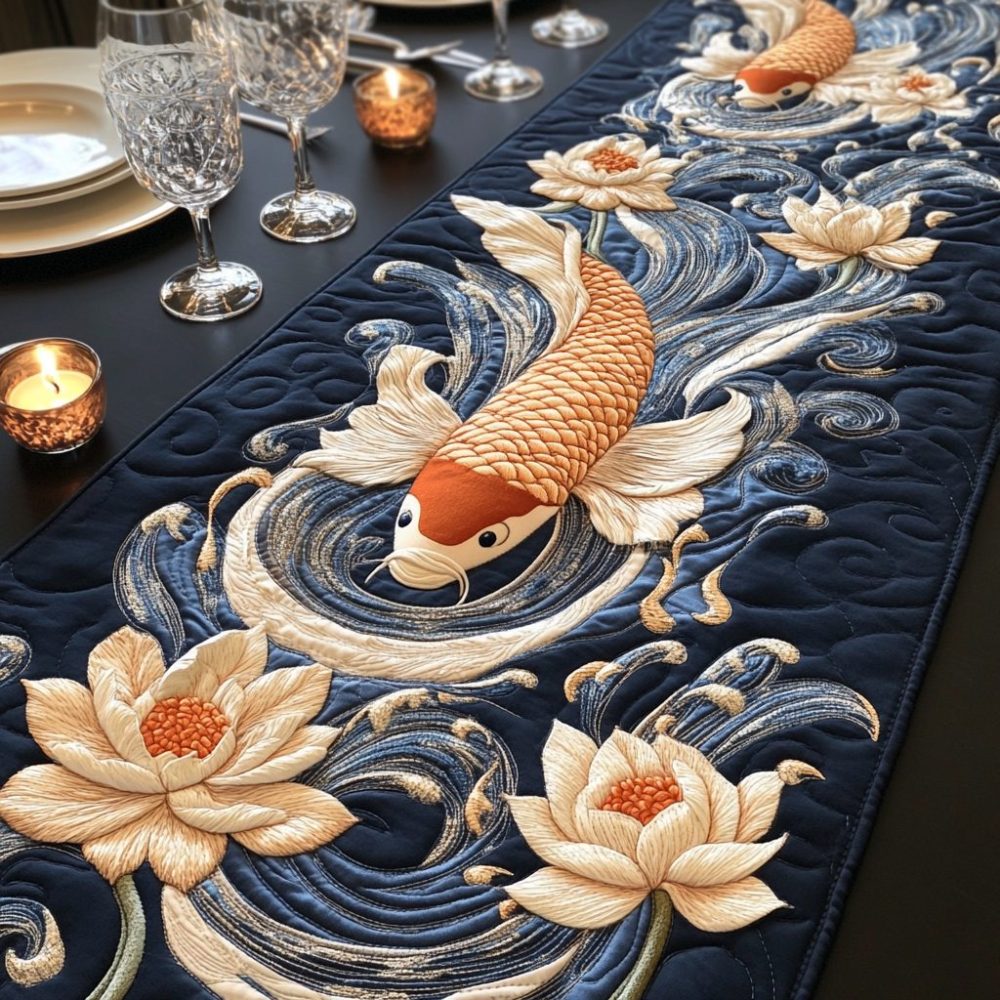 Pond Serenity Quilted Table Runner