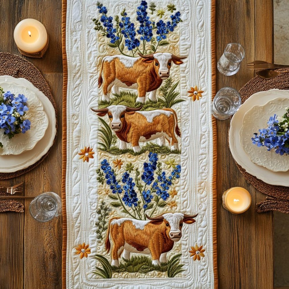 Prairie Bloom Quilted Table Runner