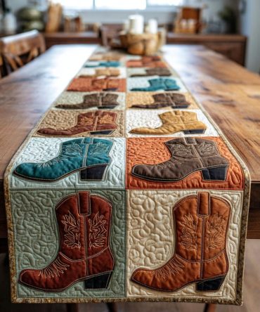 Prairie Boots Quilted Table Runner
