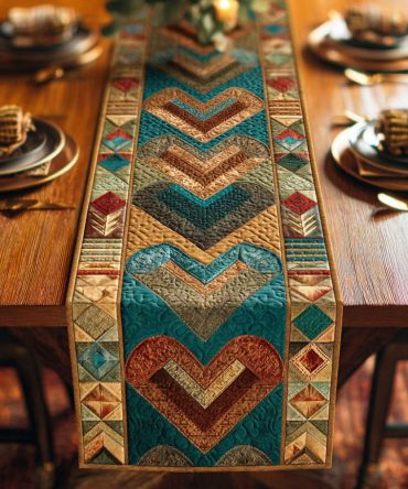 Prairie Hearts Quilted Table Runner