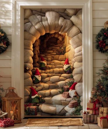 Present Delivery Gnome Quilted Door Cover