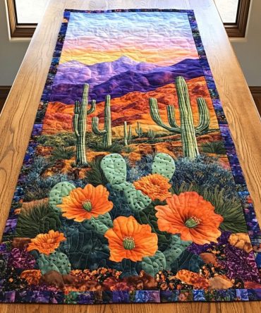 Prickly Beauty Quilted Table Runner