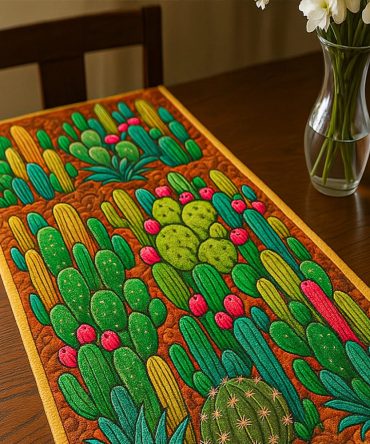 Prickly Beauty Quilted Table Runner