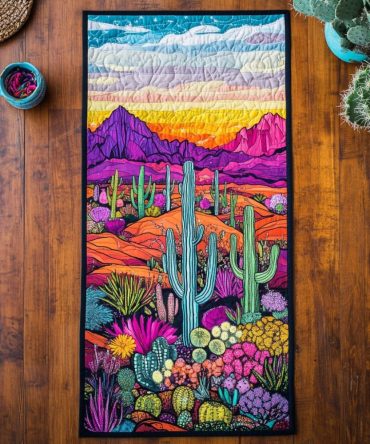 Prickly Grace Quilted Table Runner