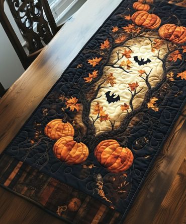 Pumpkibat Quilted Table Runner