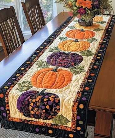 Pumpkin Spice Quilted Table Runner