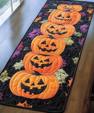 Pumpkin Glow Quilted Table Runner