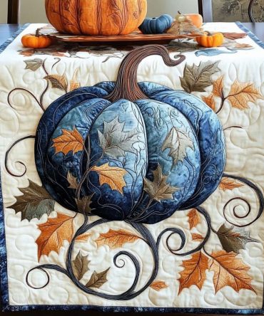 Pumpkin Glow Quilted Table Runner