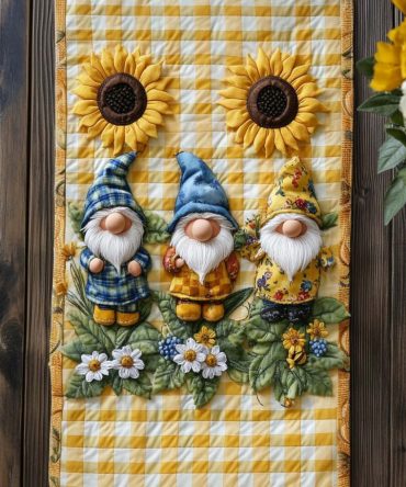 Pumpkin Gnome Path Quilted Table Runner
