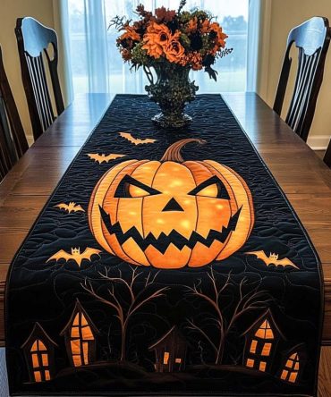 Pumpkin Harvest Quilted Table Runner