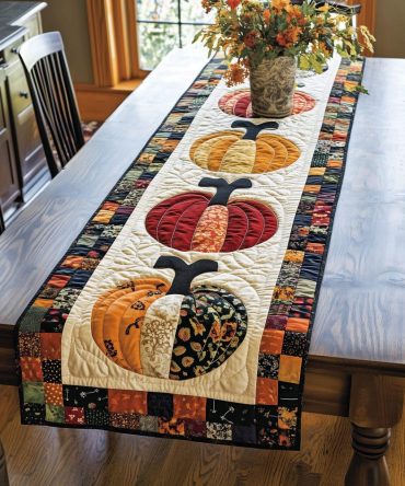 Pumpkin Magic Quilted Table Runner