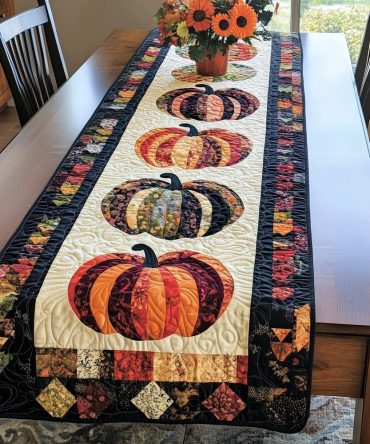 Pumpkin Magic Quilted Table Runner