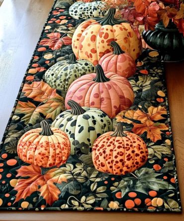 Pumpkin Parade Quilted Table Runner