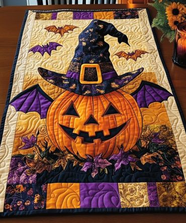 Pumpkin Patch Delight Quilted Table Runner