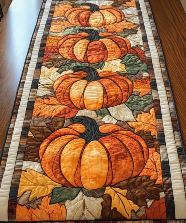 Pumpkin Patchwork Quilted Table Runner