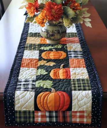 Pumpkin Path Quilted Table Runner