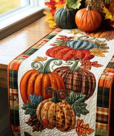 Pumpkin Petals Quilted Table Runner