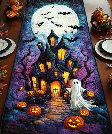 Pumpkin Phantoms Quilted Table Runner