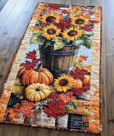 Pumpkin Spice Dreams Quilted Table Runner