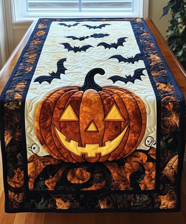 Pumpkin Spirit Quilted Table Runner
