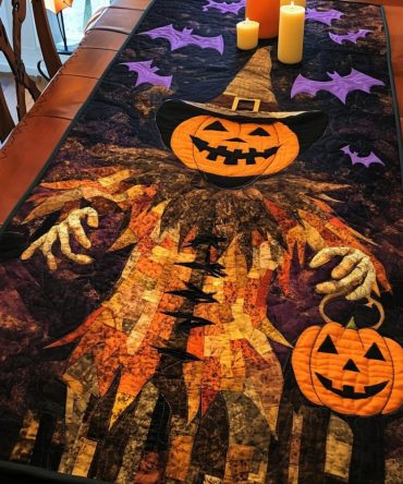 Pumpkin Walk Quilted Table Runner