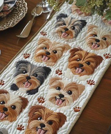 Puppy Parade Quilted Table Runner