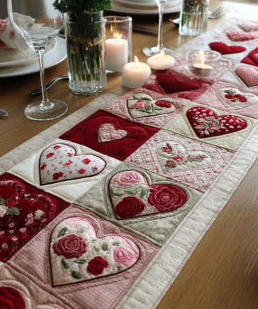 Pure Romance Quilted Table Runner