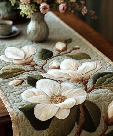 Pure Bloom Quilted Table Runner