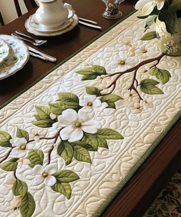 Pure Blossoms Quilted Table Runner