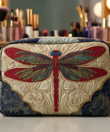Pure Dragonfly Quilted Makeup Bag