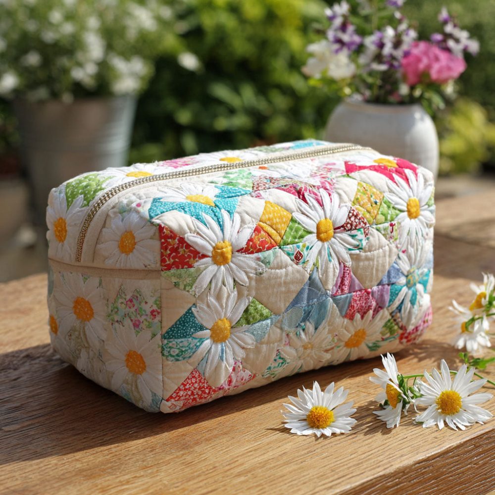 Pure Meadow Quilted Makeup Bag